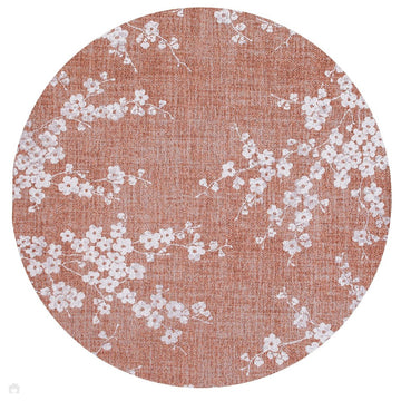 Louis De Poortere Sakura Sakura 9371 Copper Pink Washable Polyester Flatweave Round Eco-Rug-Louis De Poortere-Rug Love - The Most Loved Rug Store